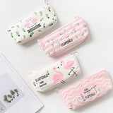 Pink Flamingo Canvas Pencil Case