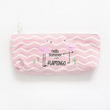 Pink Flamingo Canvas Pencil Case