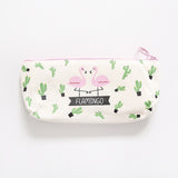 Pink Flamingo Canvas Pencil Case