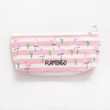Pink Flamingo Canvas Pencil Case