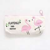 Pink Flamingo Canvas Pencil Case