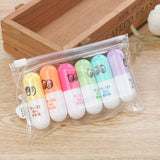 6 Colors Rainbow Pill Highlighter Pen